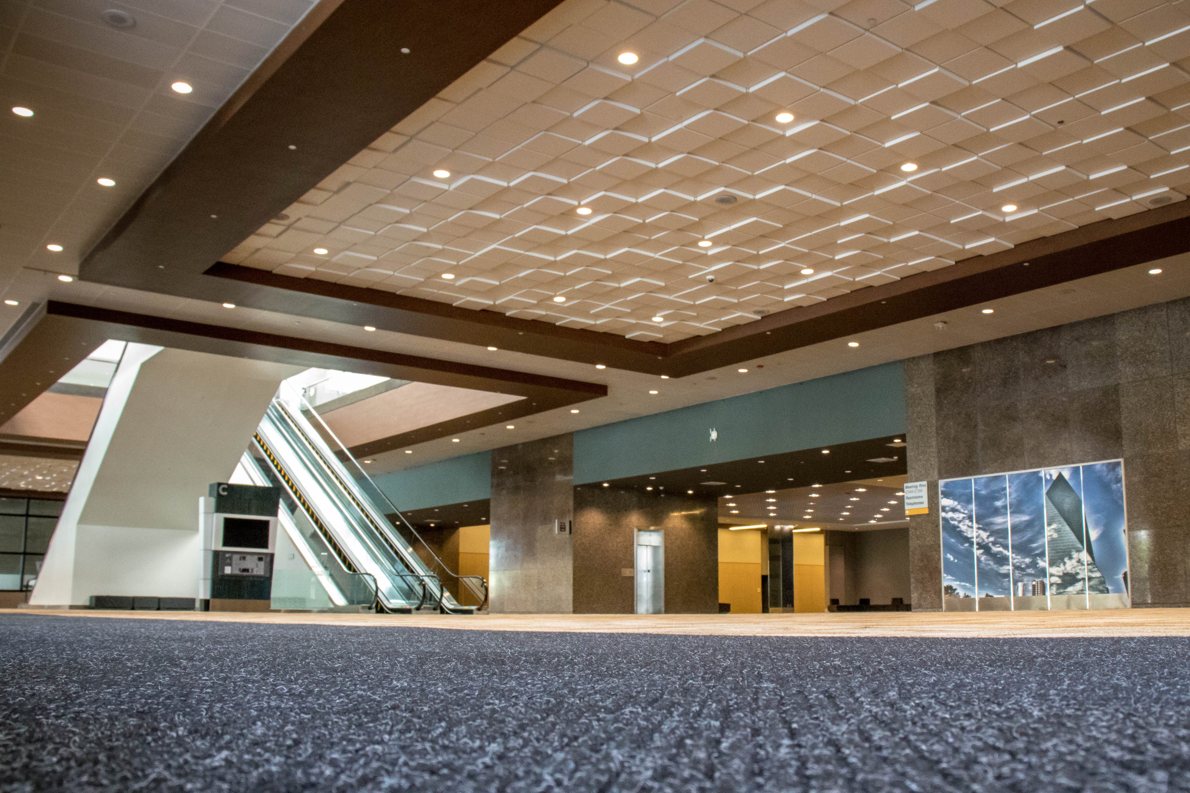 View of Lower C Lobby and escalator to C Lobby